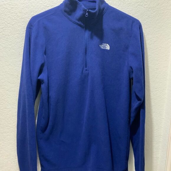 The North Face Fleece Royal Blue Quarter (1/4) Zip Men’s Sz S GUC Long Sleeve - Picture 1 of 9